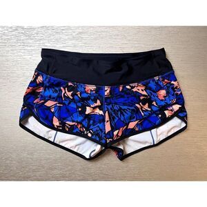 Lululemon Athletic Shorts Size 4 Blue/Black/Orange/Pink Women’s EUC 2.5"